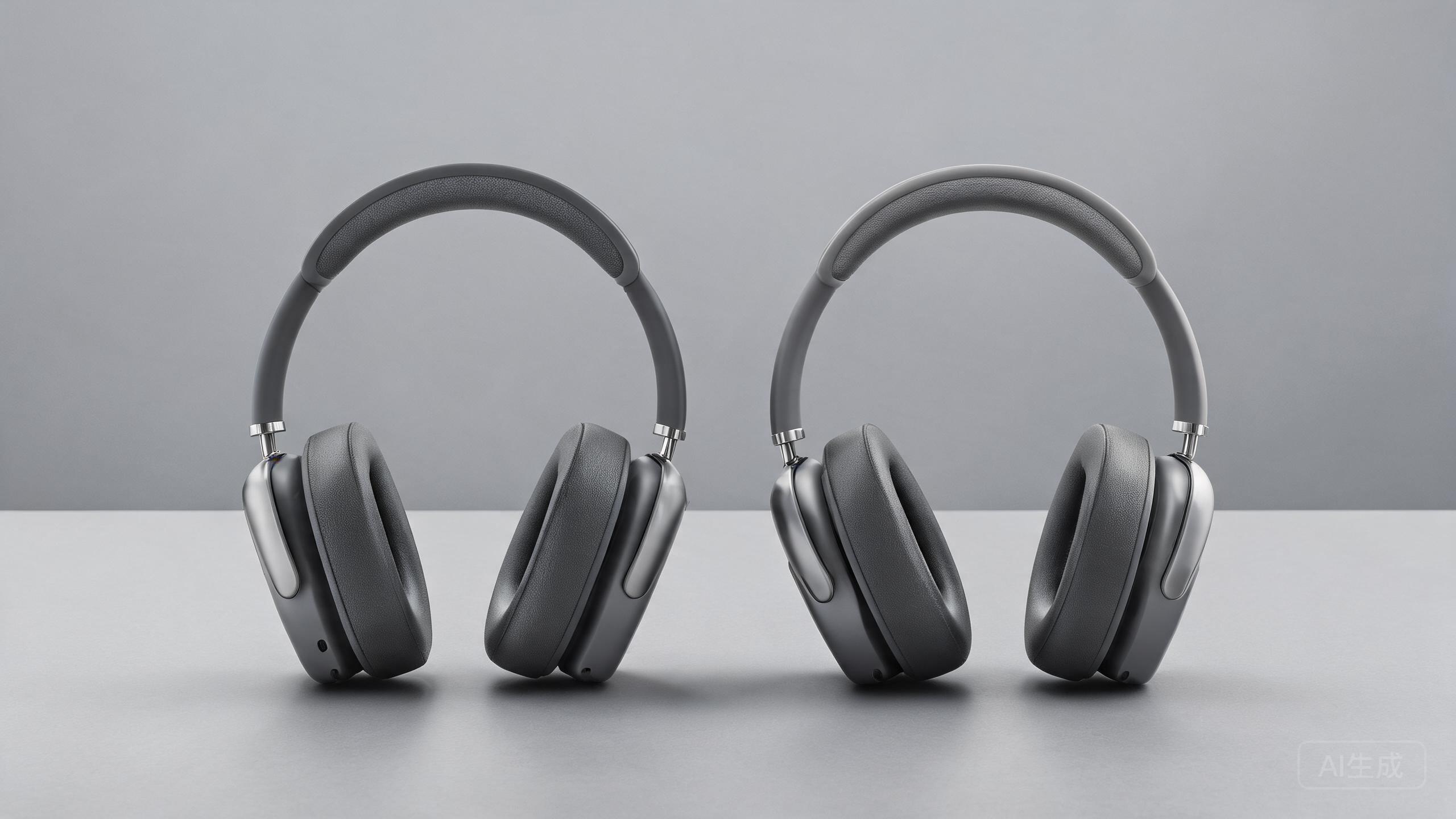 Two pairs of premium over-ear headphones resting side by side
